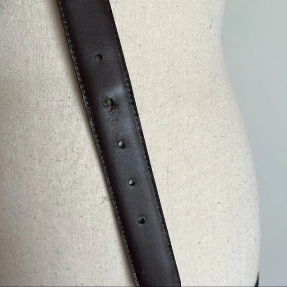 Vintage Handcrafted in America Genuine Leather Lined Brown Belt Size 36